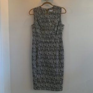 Calvin Klein Black & White Scuba Sheath Dress Size 8